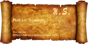 Makis Simeon névjegykártya